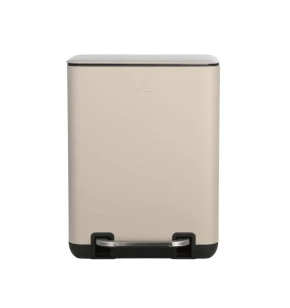 Κάδος Απορριμμάτων Μεταλλικός Estia Cubic Taupe με Πεντάλ & Soft Close 6lt 02-20972