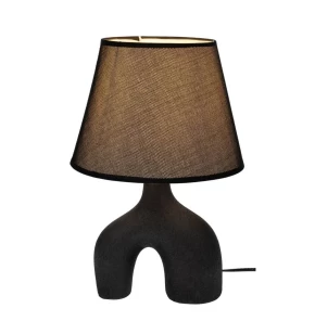 Iliadis Μαύρο Κεραμικό Λαμπατέρ με Μαύρο Καπέλο 38,5εκ. (91567)