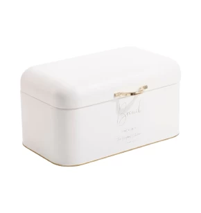 Ψωμιέρα Μεταλλική Λευκή με Χρυσές Λεπτομέρειες Bread Ankor - 850143