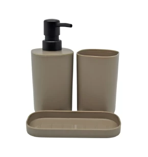 Σετ Αξεσουάρ Μπάνιου Πλαστικό 3 Τεμαχίων Taupe Ματ Ankor - 842131