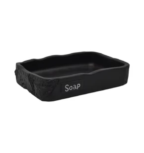 Σαπουνοθήκη Πολυεστερική Μαύρη με Όψη Πέτρας Ankor – 846610