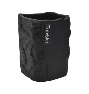 Ποτηροθήκη Πολυεστερική Μαύρη με Όψη Πέτρας Ankor – 846603