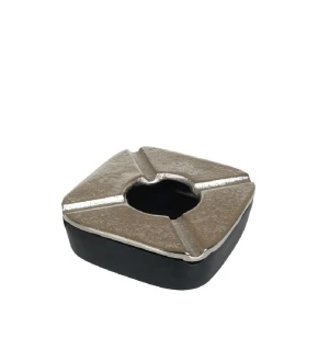 Σταχτοδοχείο Αλουμινίου Αντιανεμικό Ασημί-Μαύρο 10.5χ10.5χ3 εκ. - Espiel ASR114