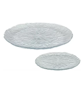 Σετ Πάστας Γυάλινο 7 Τεμαχίων Cryspo Trio Kanvas (Πιατέλα 33εκ. & 6 Πιατάκια 21εκ.)