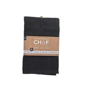 Σετ 2 Πετσέτες Κουζίνας Βαμβακερές Finesse CHEF Waffle Licorice 50x70 εκ. (CHEF08501)