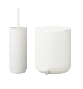 Σετ Μπάνιου Marva Scandi Λευκό Κάδος Πεντάλ 5 Lt & Πιγκάλ Μεταλλικά