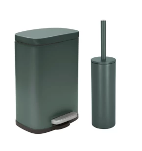 Set Μπάνιου Spirella Akira Dark Green: Κάδος Πεντάλ 5L & Πιγκάλ