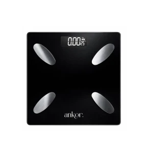 Ankor ηλεκτρονική ζυγαριά μπάνιου με Bluetooth και 8 μετρήσεις μαύρη 28x28 εκ. 851904