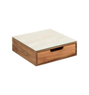 Ξύλινη Βάση για Κάψουλες Καφέ με Συρτάρι 30x30cm - 5five Acacia & Glass 190135