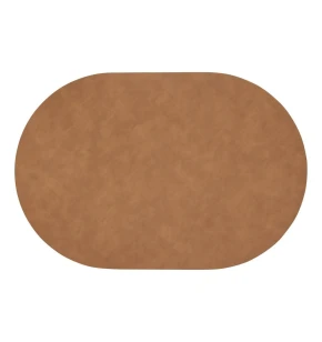 Σουπλά Atmosphera Kim Οβάλ Διπλής Όψης PVC - Camel/Μπεζ 49x33cm (212185C)