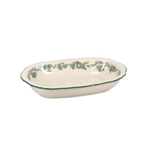 Salt&Pepper 803356 Βαθιά Οβάλ Πιατέλα Cyril 31,5cm - Green Floral Porcelain