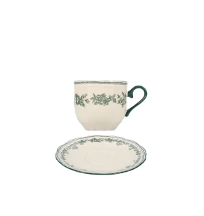 Salt&Pepper Σετ Φλιτζάνι & Πιατάκι Cyril 215ml - Green Floral Porcelain