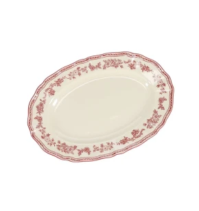 Salt&Pepper 803374 Οβάλ Πιατέλα Cyril 32,5cm - Burgundy Floral Porcelain