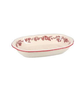 Salt&Pepper 803376 Βαθιά Οβάλ Πιατέλα Cyril 31,5cm - Burgundy Floral Porcelain