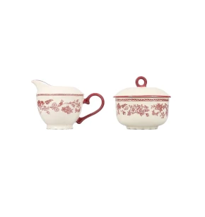 Salt&Pepper Σετ Ζαχαριέρα & Γαλατιέρα Cyril - Burgundy Floral Porcelain