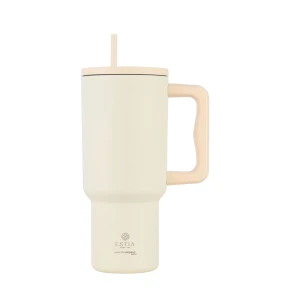 Ποτήρι Θερμός με Καλαμάκι Estia Straw Tumbler XL 900ml Lily White 01-32128