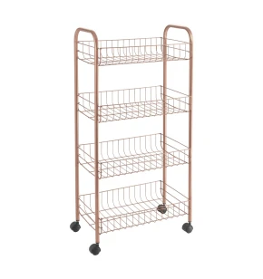 Metaltex Ascona Copper 344404000 Τρόλεϊ Κουζίνας 4 Επιπέδων 41x23x84 εκ.