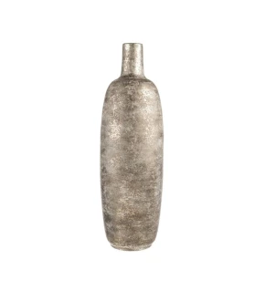 Μεταλλικό Βάζο Δαπέδου Zen Collection 52796 Ασημί Αντικέ 19 x 60,5 εκ.