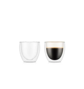 Bodum Pavina 4557-10 Ποτήρια Espresso Διπλού Τοιχώματος 80ml (Σετ 2 τεμαχίων)