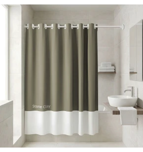 Κουρτίνα Μπάνιου Αδιάβροχη Estia Tone Lab Stone Clay 180x194 εκ. 02-40314