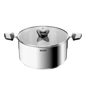 Ανοξείδωτη Χύτρα Tefal Emotion E32846 24cm με Γυάλινο Καπάκι
