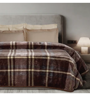DAS HOME ΚΟΥΒΕΡΤΑ VELOUR MONH 1384 BROWN