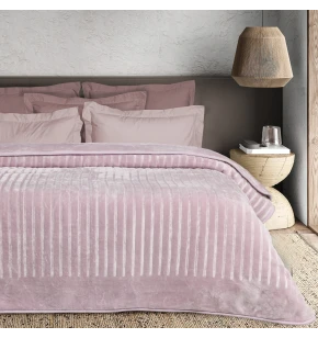 DAS HOME ΚΟΥΒΕΡΤΑ VELOUR ΥΠΕΡΔΙΠΛΗ 1383 DUSTY PINK