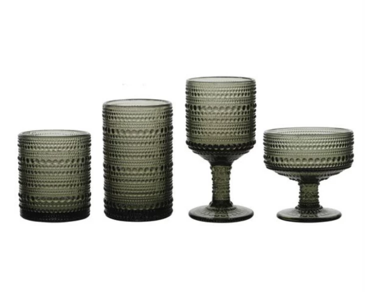 Σετ 24 φυσητά ποτήρια Home Fashion Drops Green