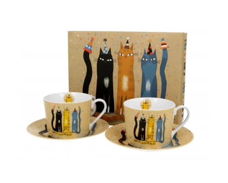 Set-2-flytzania-tsagioy-230-ml-porselani-Duo-Cats-World-PARTY-934