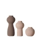 Espiel TOF264 διακοσμητικό σετ τριών κεραμικών βάζων σε καφέ και μπεζ χρώμα.