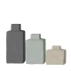 Τρία τετράγωνα κεραμικά βάζα Espiel σε ανθρακί, πράσινο της μέντας και εκρού χρώμα με σαγρέ υφή.