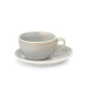 Φλυτζάνι cappuccino 230ml Cryspo Trio Pearl γκρι-μπεζ με γεωμετρικό πιατάκι.