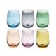 Σετ 6 πολύχρωμα γυάλινα ποτήρια νερού Tognana Tulip Rhapsody 400ml σε διάφορα χρώματα.
