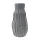 Ψηλό σκούρο γκρι κεραμικό βάζο Zen Collection με ανάγλυφες κάθετες γραμμές και ματ φινίρισμα, ύψους 28,5 εκ.