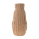 Ψηλό καφέ κεραμικό βάζο Zen Collection με κάθετες ανάγλυφες πτυχώσεις και ματ, πέτρινη υφή, ύψους 28,5 εκ.