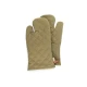 Λαδί βαμβακερό καπιτονέ γάντι φούρνου Finesse CHEF BBQ (Oregano) από ενισχυμένο καμβά, με δερμάτινο θηλιάκι και ετικέτα CH&F.