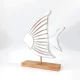Λευκό ξύλινο διακοσμητικό επιτραπέζιο ψάρι KorresCraft μεγάλο με βάση