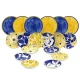 Σετ πιάτα 18 τμχ πορσελάνης Tognana Madison Marisol με πολύχρωμα floral σχέδια σε μπλε, κίτρινο και λευκό