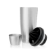 Innovine κομψό ανοξείδωτο cocktail shaker διπλού τοιχώματος με minimal σχεδιασμό (κωδικός 12041), παρουσίαση σώμα και spare parts.
