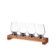 Viski σετ γευσιγνωσίας αποσταγμάτων με τέσσερα κρυστάλλινα ποτήρια και αριθμημένη ξύλινη βάση ακακίας (κωδικός 10452)