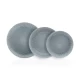 Σετ πιάτων 20 τεμαχίων Cryspo Trio Neptune stoneware σε μπλε-γκρι απόχρωση με ακτινωτό σχέδιο
