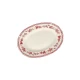 Οβάλ ivory πορσελάνινη πιατέλα Salt&Pepper Cyril με vintage μπορντό λουλουδάτο μοτίβο και ανάγλυφο περίγραμμα.