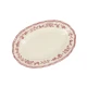 Μεγάλη οβάλ ivory πορσελάνινη πιατέλα Salt&Pepper Cyril με vintage μπορντό λουλουδάτο σχέδιο και κυματιστό τελείωμα.
