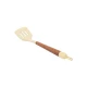Σπάτουλα τρυπητή Estia Allure 01-37185 από σιλικόνη ivory με λαβή από ξύλο ακακίας