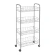 Metaltex Ascona 340104001 τρόλεϊ κουζίνας 4 επιπέδων σε μεταλλιζέ ασημί χρώμα
