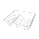 Ασημί στραγγιχτήρι πιάτων γούρνας Metaltex Lipsia 36x33cm