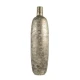 Ασημί αντικέ ψηλό μεταλλικό βάζο δαπέδου Zen Collection με παλαιωμένη όψη