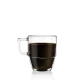Κρυστάλλινη κούπα RCR Caffè 350ml γεμάτη με πλούσιο καφέ Americano.