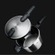 Χύτρα ταχύτητας Fissler Vitaquick Premium 10lt, με ανοιχτό καπάκι, σε σκούρο φόντο.
