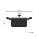Διαστάσεις ανοξείδωτης χύτρας Tefal Emotion 24cm